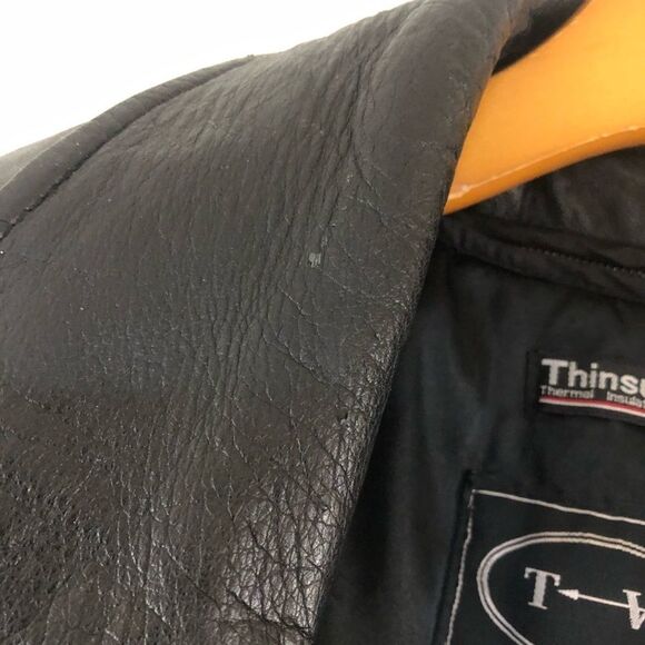 Tannery West Thinsulate leather Black Jacket XL - Picture 5 of 7